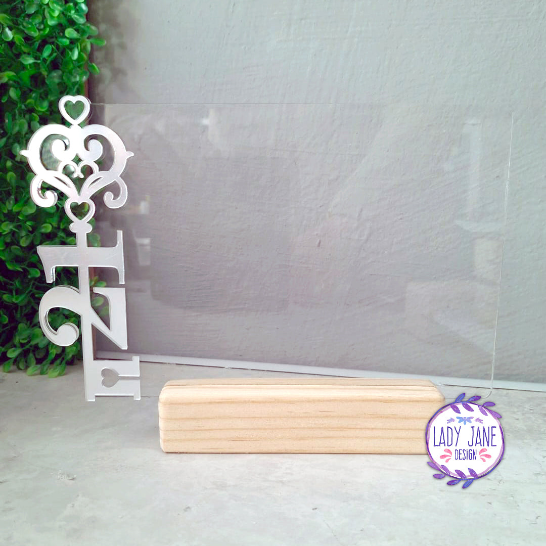 21st Key Birthday Acrylic Stand with Wooden Base - A5