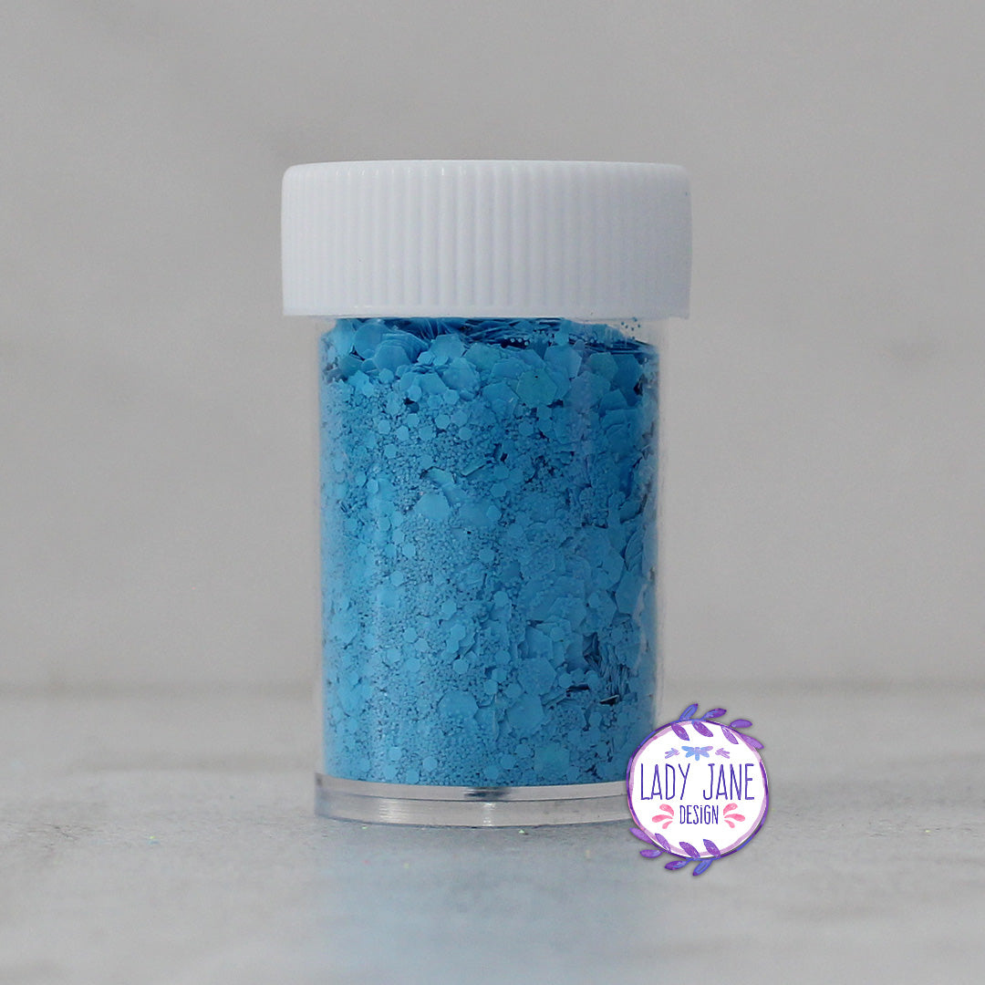 Neon Geometric Glitter - Blue