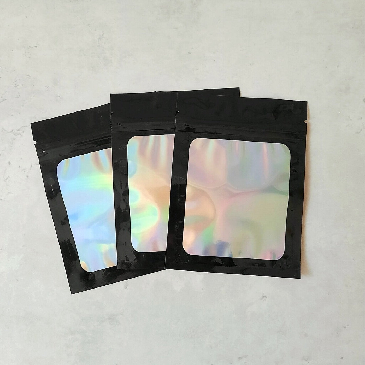 Black Holographic Bag 7x10cm