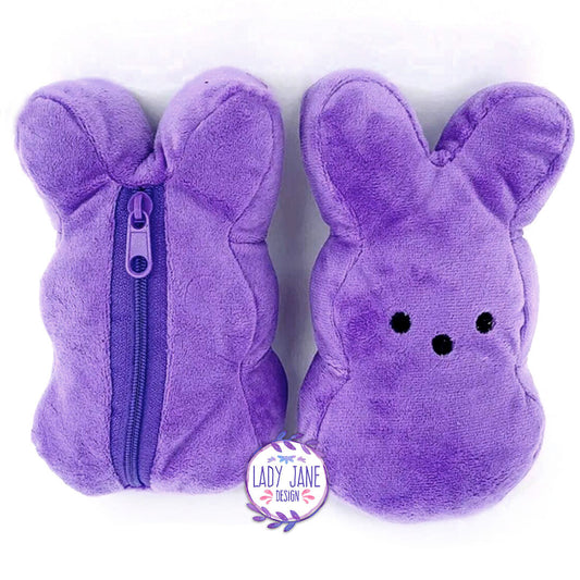Plush Baby Bunny Teddy with Zip (Purple)