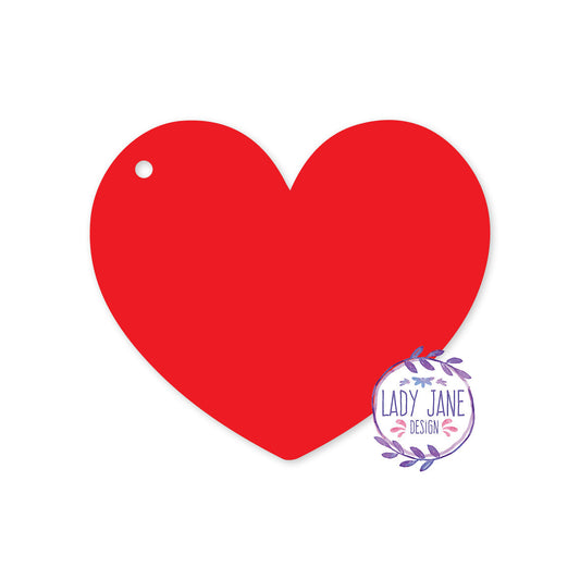 Acrylic Heart Blank (Colours - 1 Unit)