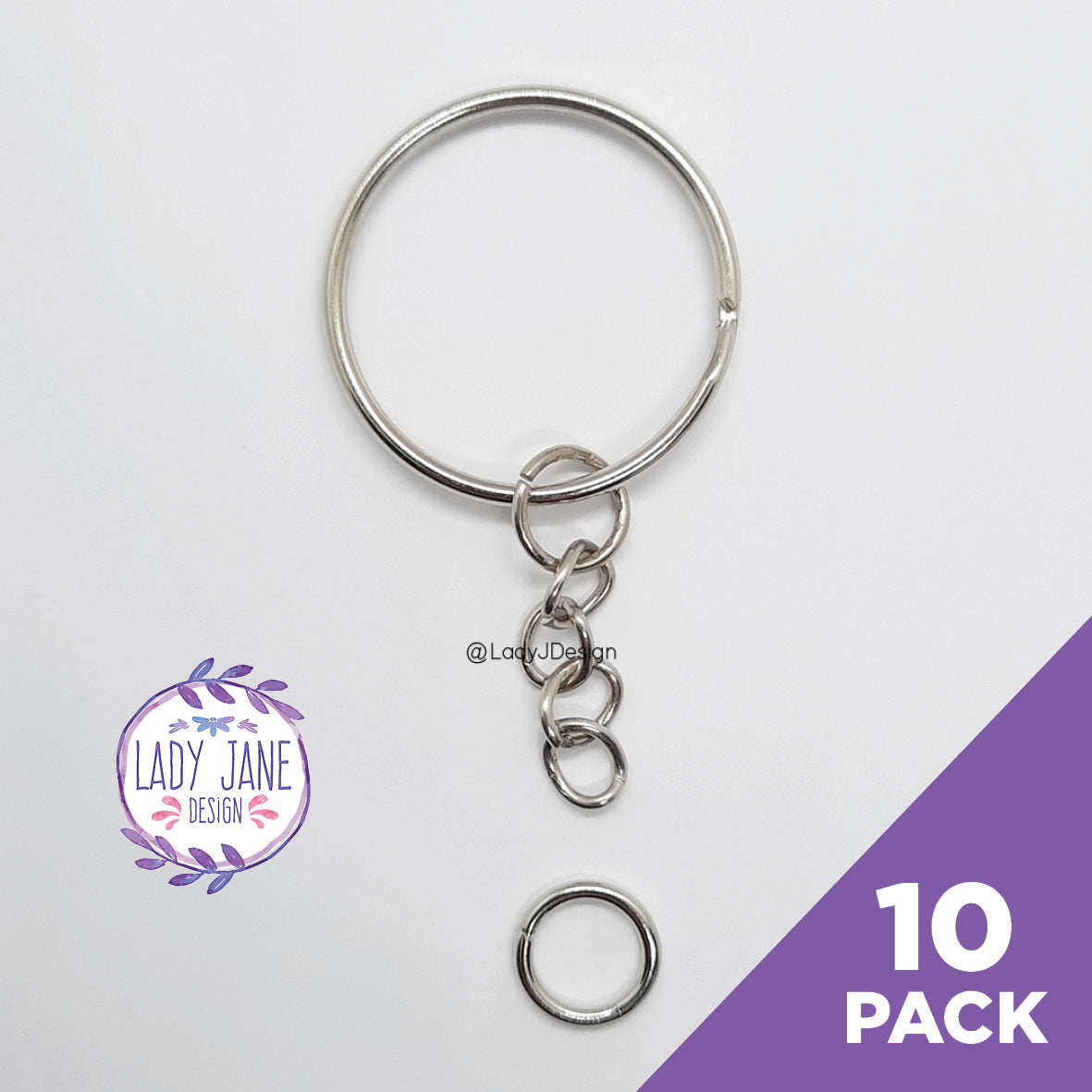 Budget Silver Keychains with Jump Ring - 10 Pack – Lady Jane Design