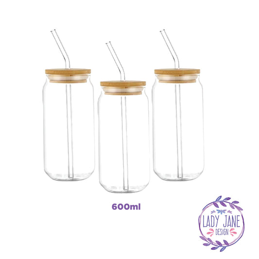 Glass Tumbler with Straw