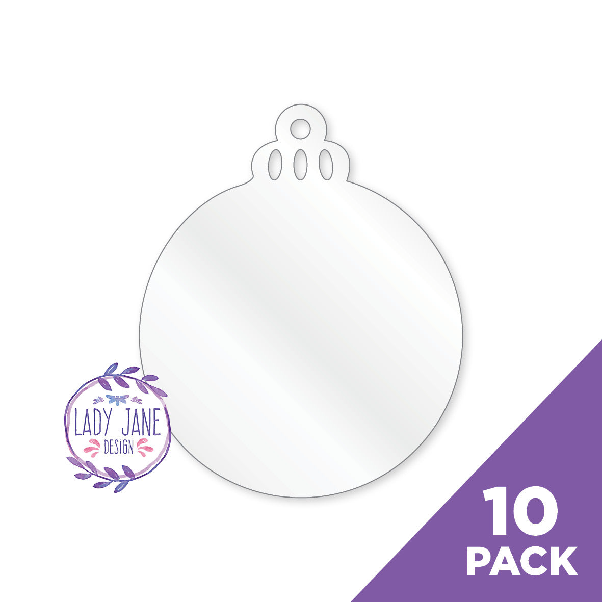 Christmas Bauble Blank - 10 Pack