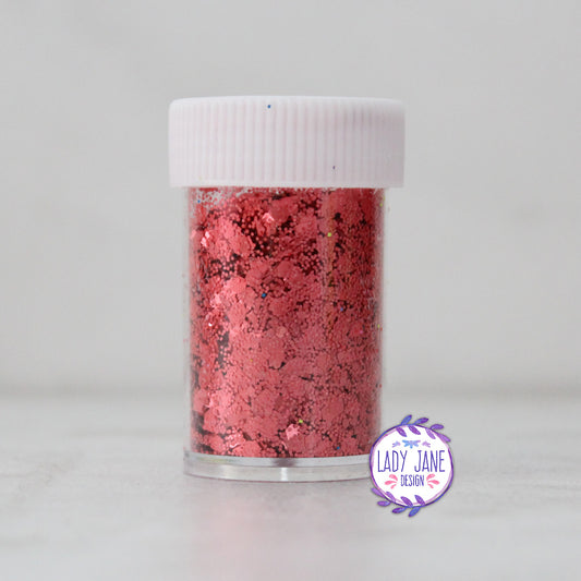 Geometric Glitter - Red