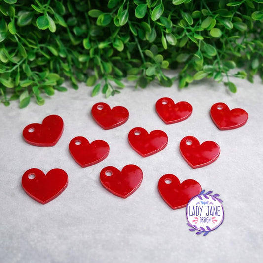 Red Heart Charms - 10 Pack